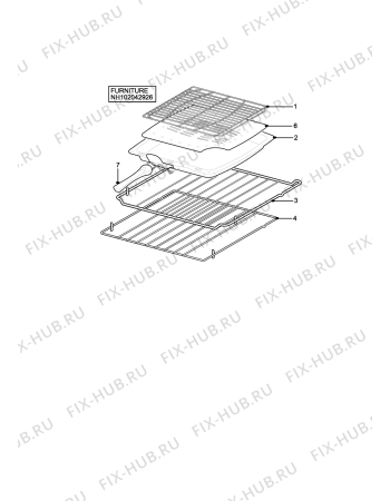 Взрыв-схема плиты (духовки) Aeg D4100-1B - Схема узла H10 Furniture